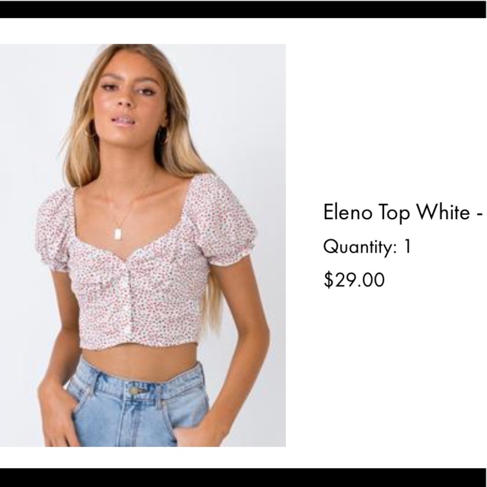 Princess Polly floral crop top size US 4